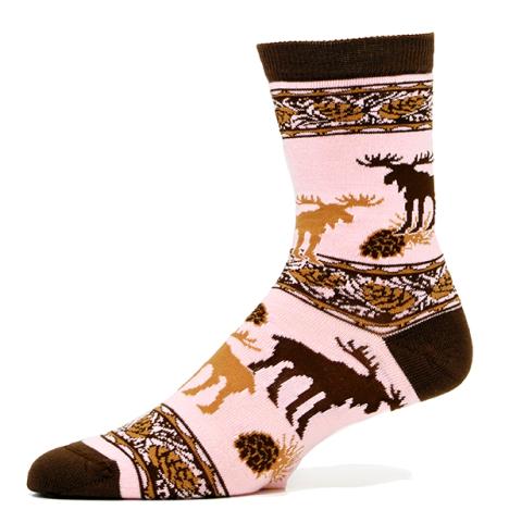 Pink Moose Socks Adult 9-11