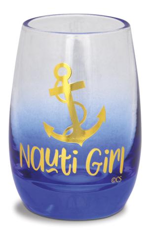 Mini Wine Shot Glass - Nauti Girl