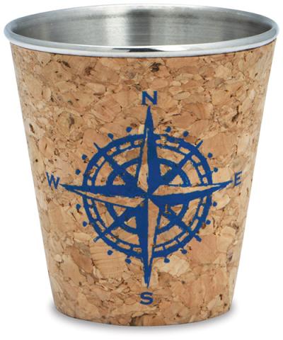 Steel and Cork Shot Glass - Compass Rose