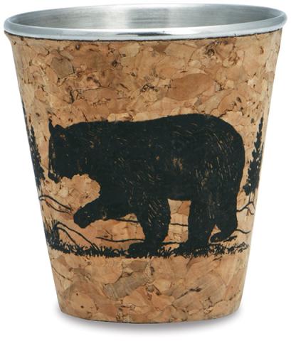 Steel and Cork Shot Glass - Bear