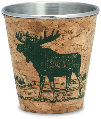 Steel and Cork Shot Glass - Moose