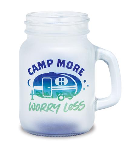 Mini Ball Jar Shot Glass - Camp More Worry Less
