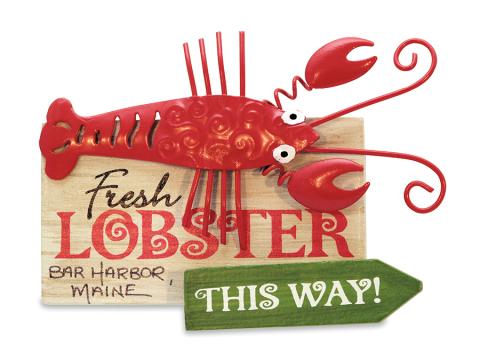 Handcrafted Magnet - Lobster Sign