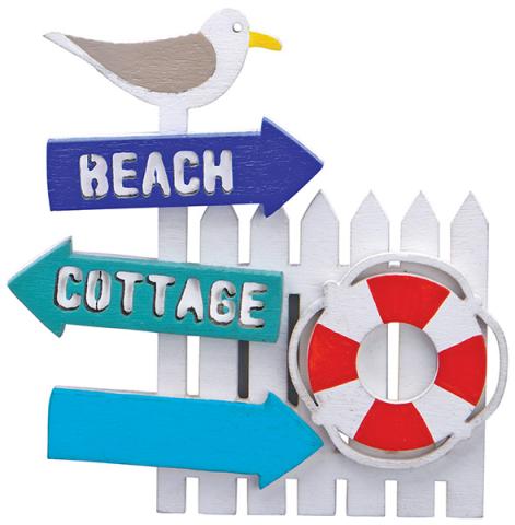 Laser Cut Wood Magnet - Beach Signs