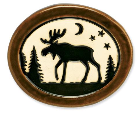 Magnet Pottery Disk - Moose