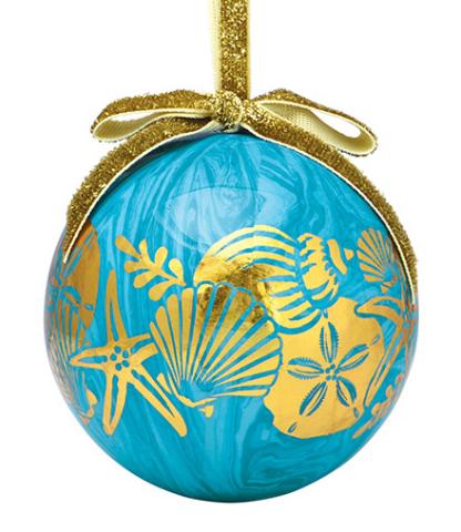 Ball Ornament - Gold Shells