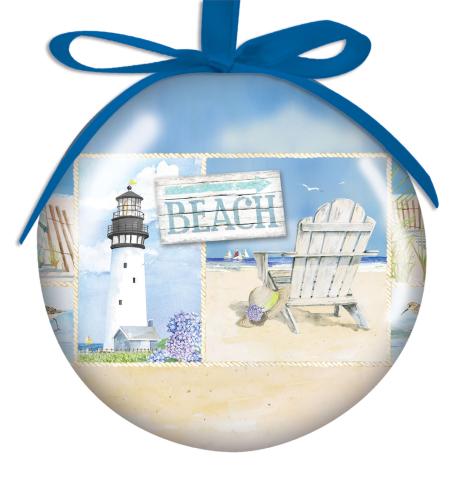 Ball Ornament - Coastal Collage