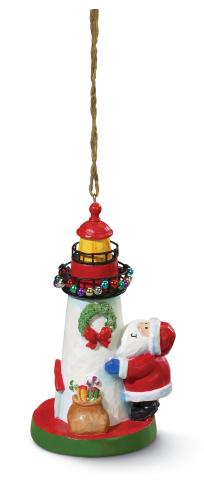 Resin Ornament - Santa w/Lighthouse