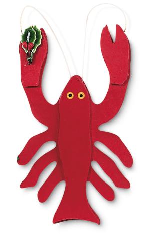 Wood Ornament - Christmas Lobster