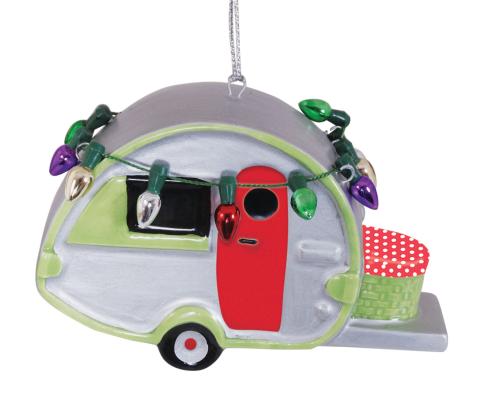 Ceramic Ornament - Teardrop Camper w/Lights