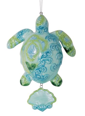Ceramic Ornament - Paisley Turtle