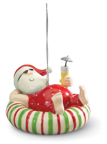 Ceramic Ornament - Santa Inner Tube