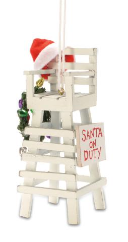 Handcrafted Ornament - Santa on Duty w/Lights