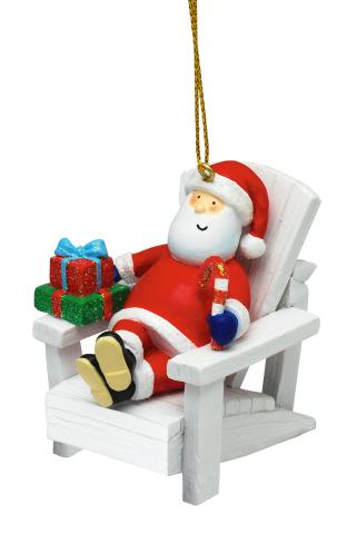 Resin Ornament - Santa in Adirondack Chair
