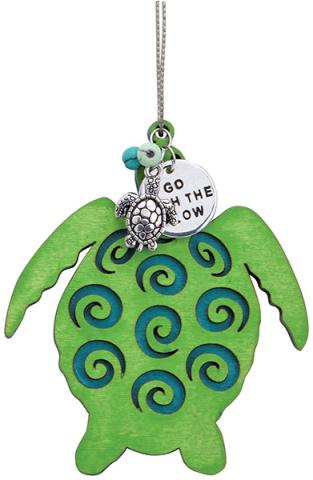 Wood & Metal Ornament - Turtle