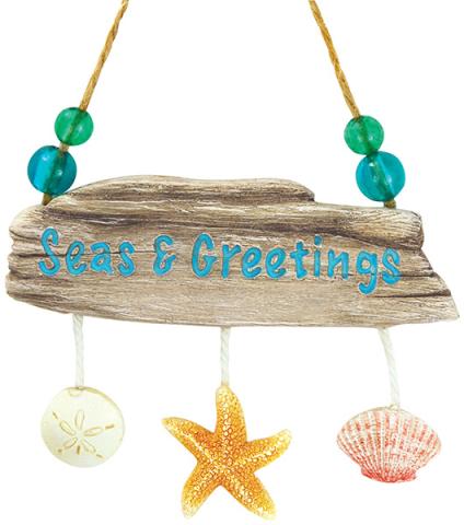 Resin Ornament - Driftwood Shells