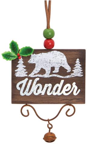 *Wood & Metal Ornament - Bear Wonder