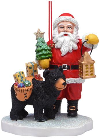 Resin Ornament - Santa with Bear