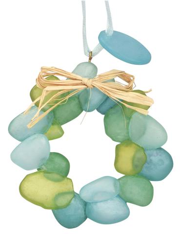 Resin Ornament - Sea Glass Wreath