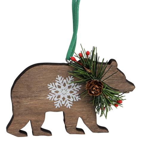 Die-Cut Wooden Ornament - Bear