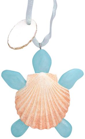 Resin Ornament - Shell Sea Glass Turtle