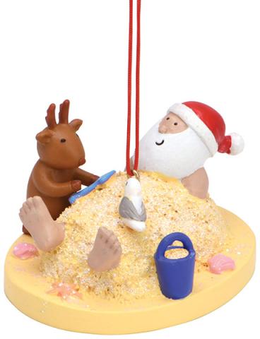 Resin Ornament - Santa Buried in Sand