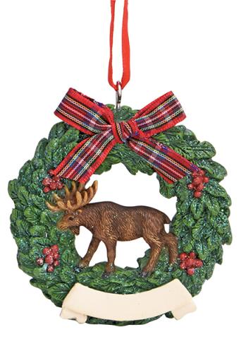 Resin Ornament - Moose in Wreath