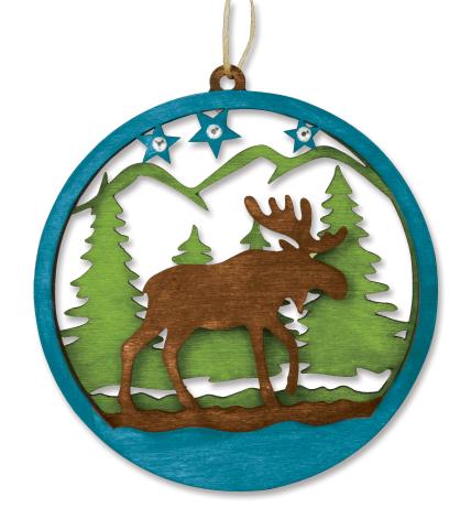 Laser Cut Wood Ornament - Moose