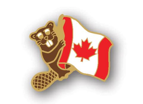 Canada Flag with Beaver Lapel Pin 