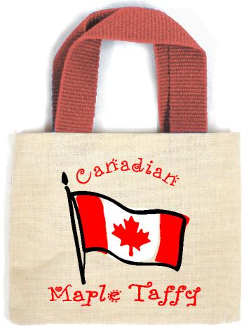 Maple Taffy Tote Canada Waving Flag Canadian 