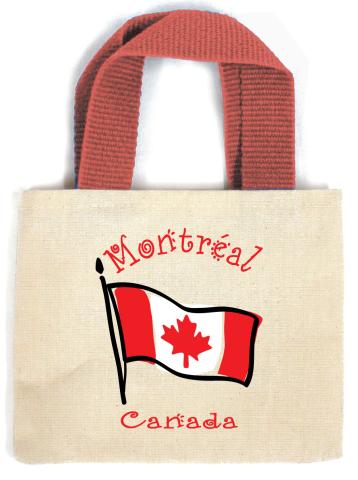 Maple Taffy Tote Canadian Waving Flag Montreal