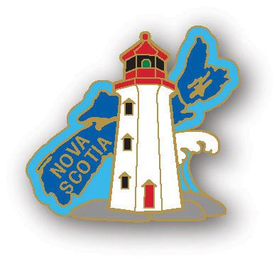 Map with Lighthouse Lapel Pin