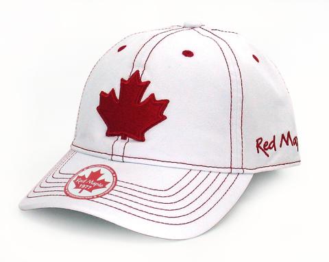 Contrast White & Red w/3D Leaf Hat