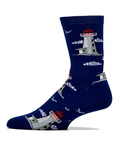 Peggy's Cove Lighthouse Navy Socks Adult 10-13