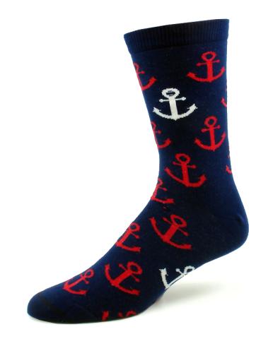 Anchor Pattern Socks Adult 9-11