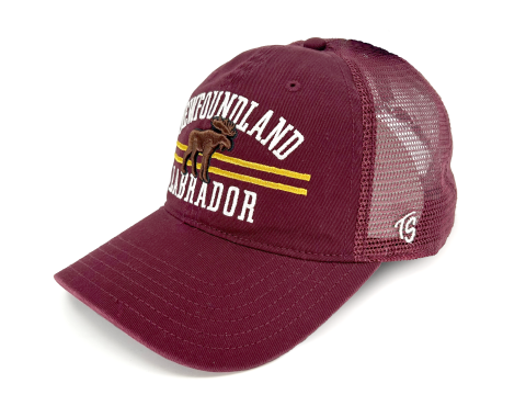 Newfoundland 3D Moose Burgundy Hat